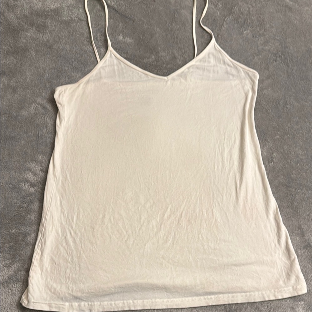 Bright White Fitted Camisole with Spaghetti Straps